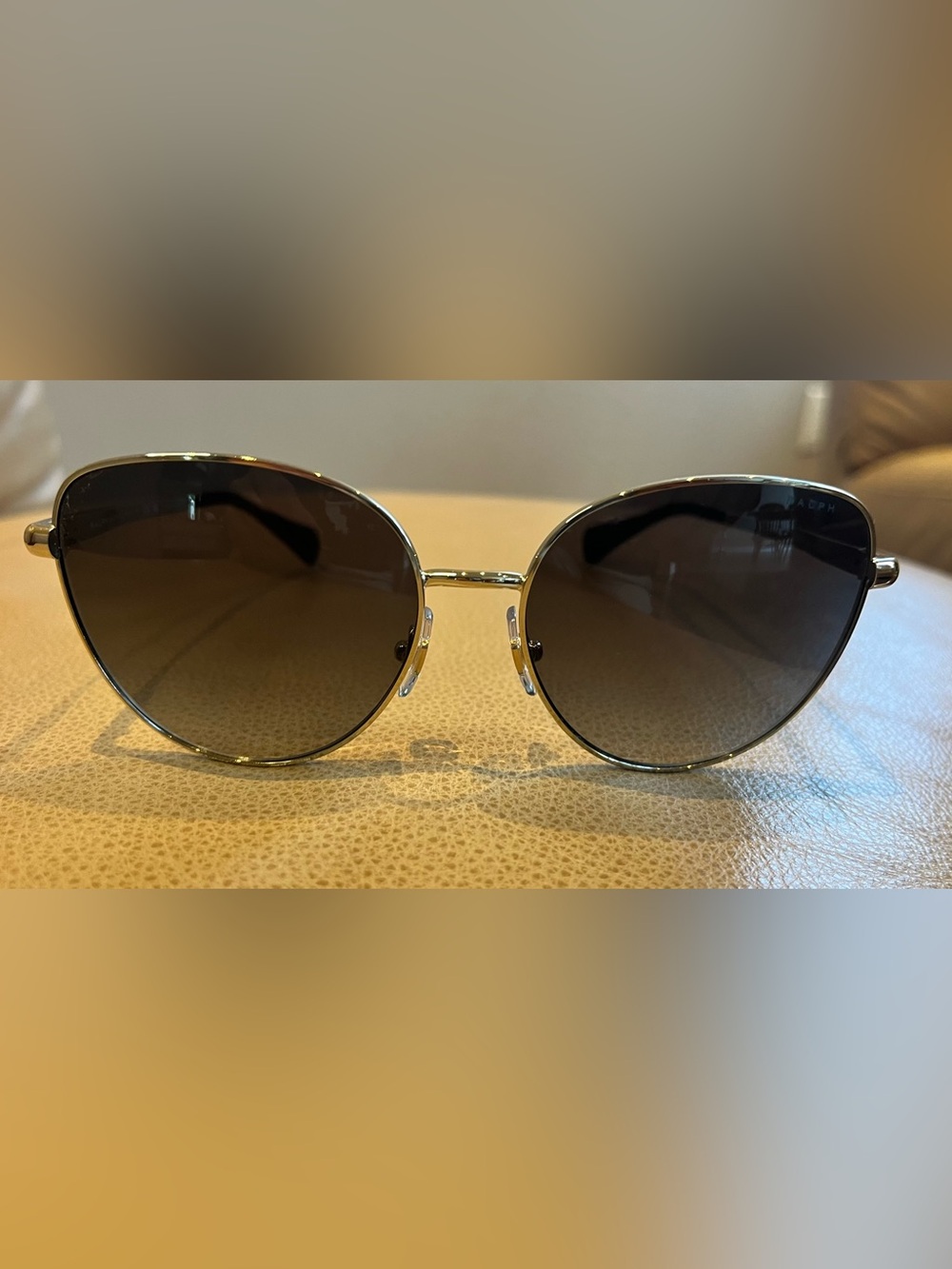 Ralph Lauren Gold Frame with Brown Gradient Lenses Women's Sunglasses